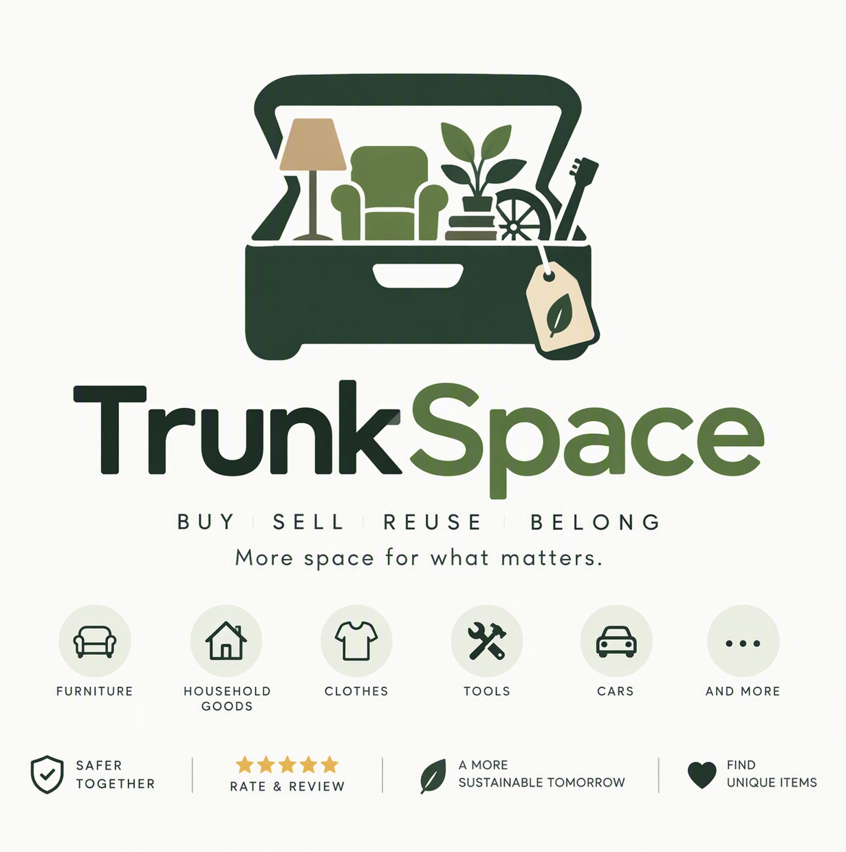 TrunkSpace brand artwork: a trunk filled with household treasures
